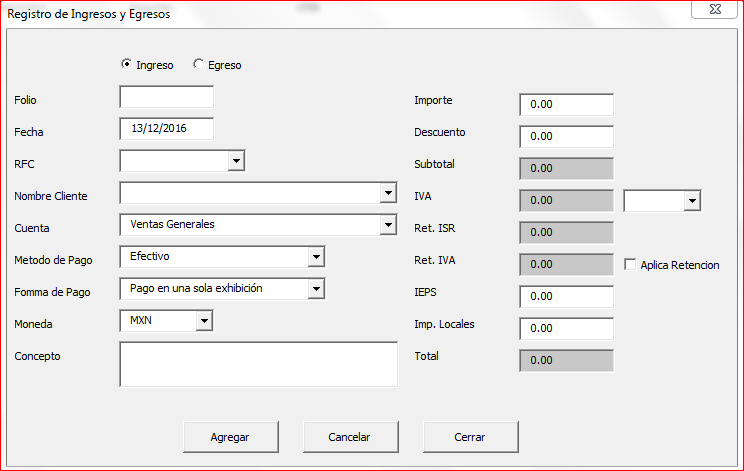 Ingresos Egresos - registro de ingresos y egresos